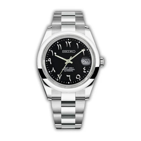 Seiko Datejust Schwarz Glatt