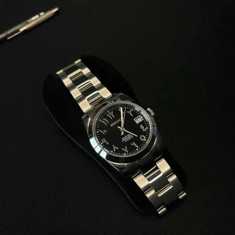 Seiko Datejust Schwarz Glatt