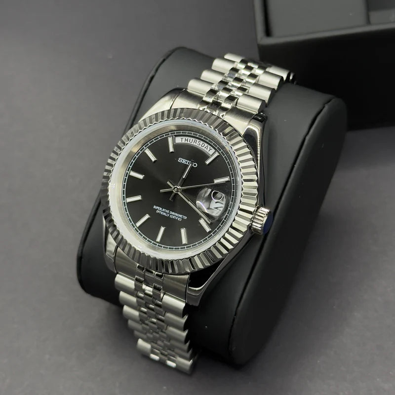 Seiko Day-Date Schwarz