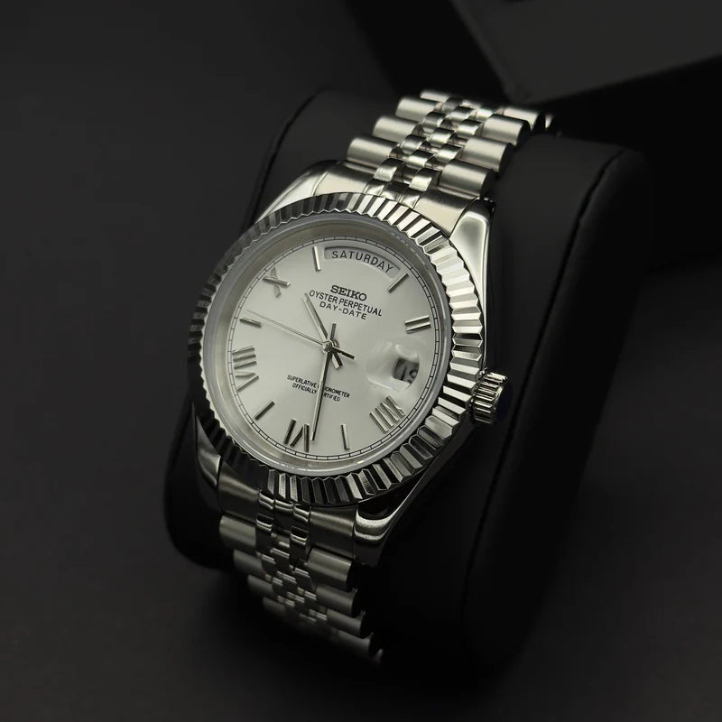 Seiko Day-Date Römisch Weiß