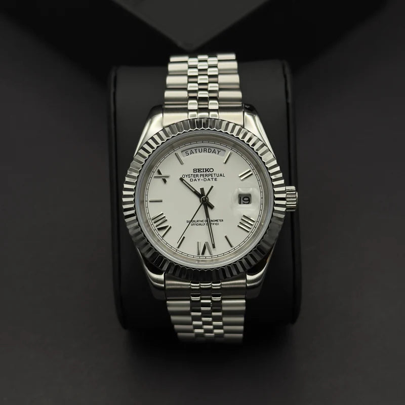 Seiko Day-Date Römisch Weiß