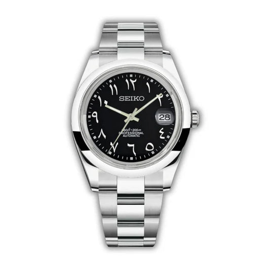 Seiko Datejust Schwarz Glatt