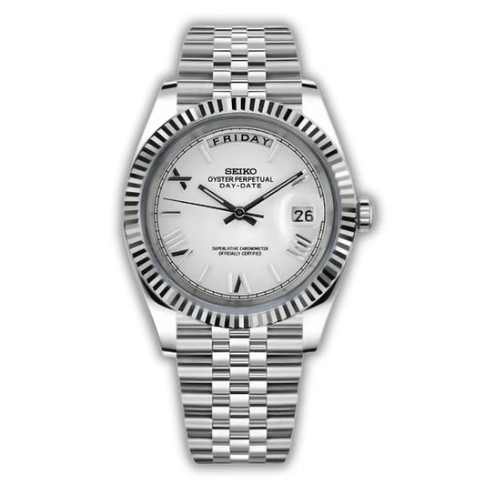 Seiko Day-Date Römisch Weiß